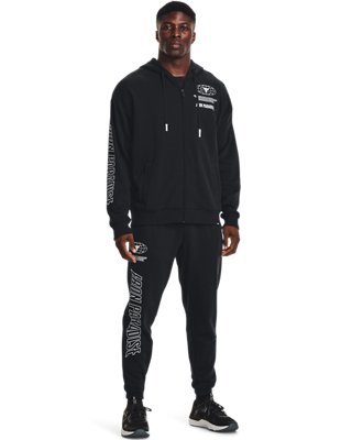 男士Project Rock Rival Fleece跑步長褲 image number 2