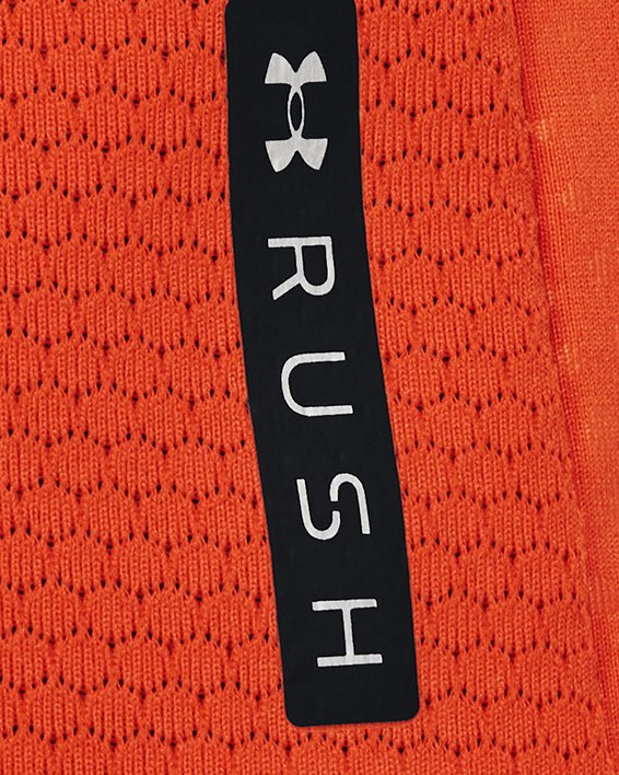 Herren UA RUSH™ Emboss Oberteil, kurzärmlig, Orange, pdpMainDesktop image number 4