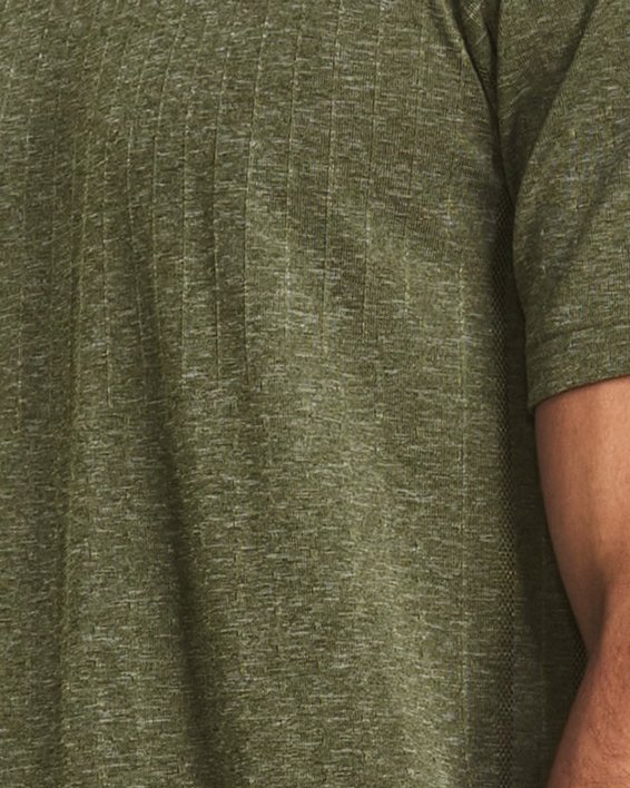 Men's UA RUSH™ Seamless Short Sleeve in Green image number 0