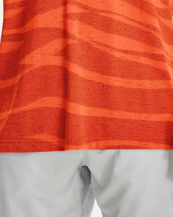 男士UA Seamless Wave短袖上衣 in Orange image number 2