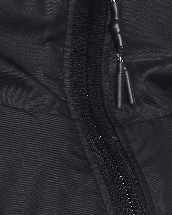 Men's UA RUSH™ Woven Full-Zip in Black image number 3