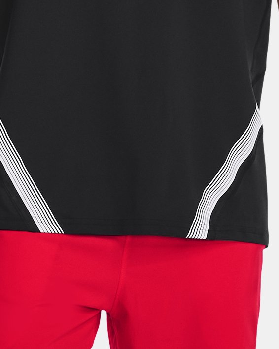 Men's HeatGear® Fitted Short Sleeve, Black, pdpMainDesktop image number 2