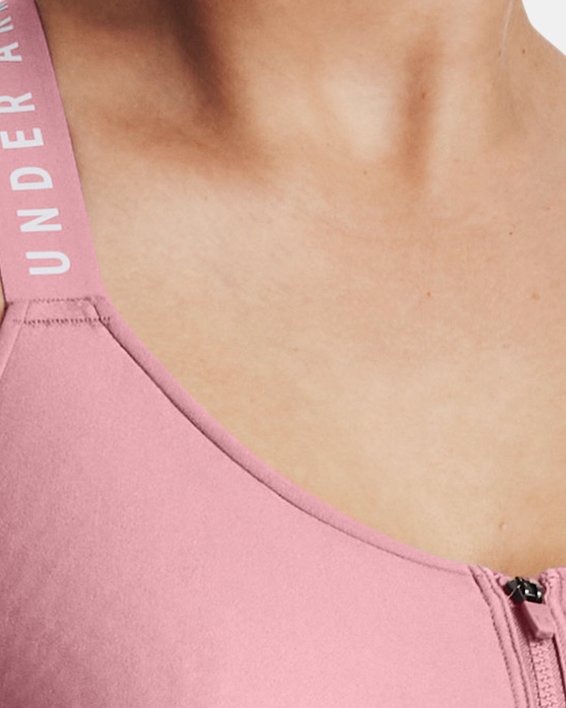 Sujetador Deportivo UA Infinity High Zip para Mujer, Pink, pdpMainDesktop image number 4