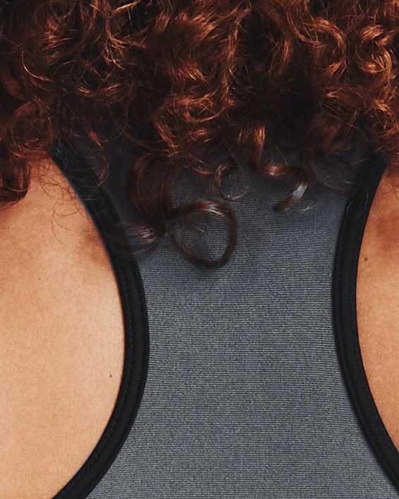 Women's HeatGear® Mid Padless Sports Bra in Gray image number 7