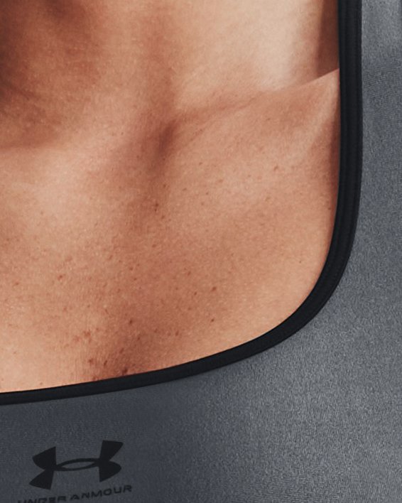 Women's HeatGear® Mid Padless Sports Bra in Gray image number 2