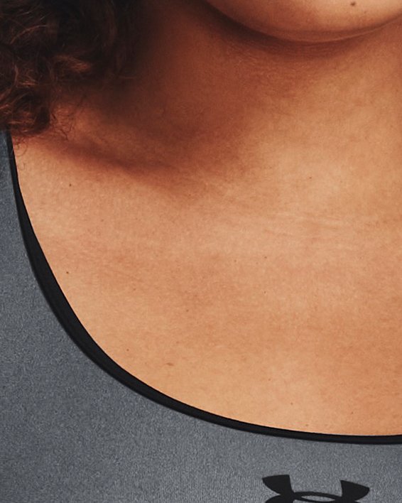 Women's HeatGear® Mid Padless Sports Bra in Gray image number 4