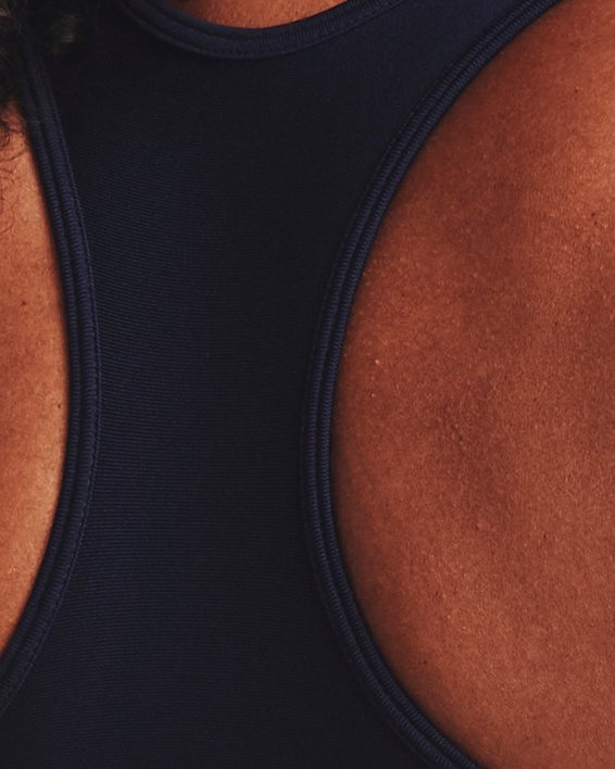 Women's HeatGear® Mid Padless Sports Bra, Blue, pdpMainDesktop image number 6