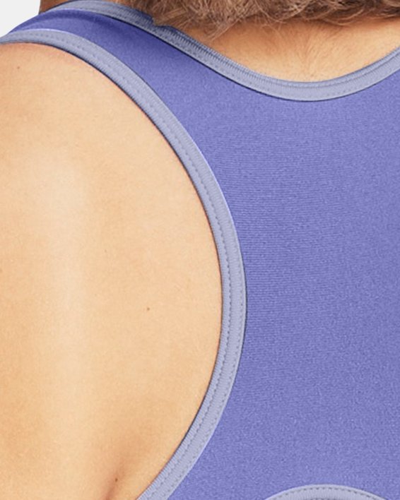 Women's HeatGear® Mid Padless Sports Bra, Purple, pdpMainDesktop image number 1