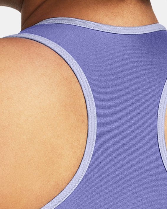 Women's HeatGear® Mid Padless Sports Bra, Purple, pdpMainDesktop image number 6