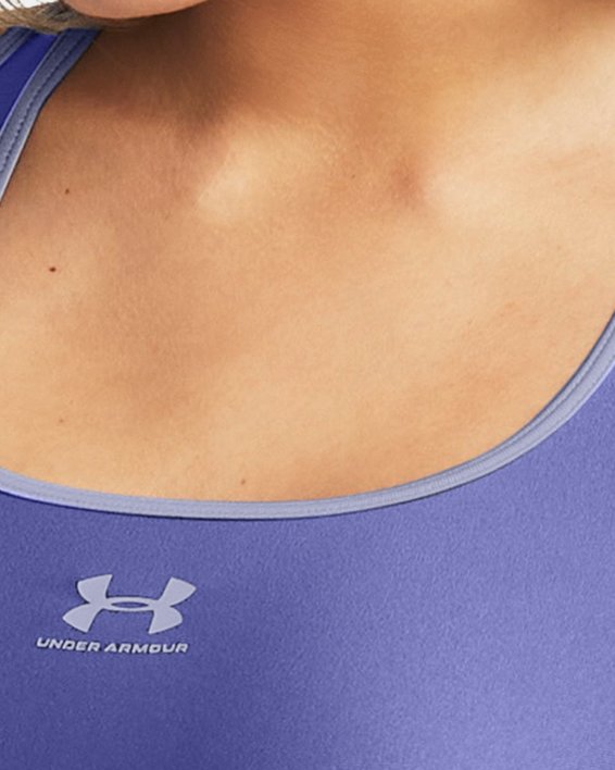 Women's HeatGear® Mid Padless Sports Bra, Purple, pdpMainDesktop image number 0