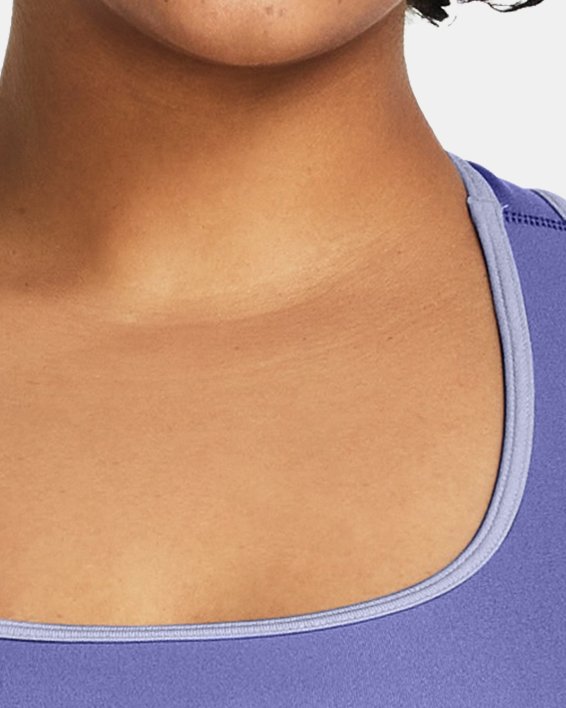 Women's HeatGear® Mid Padless Sports Bra, Purple, pdpMainDesktop image number 2
