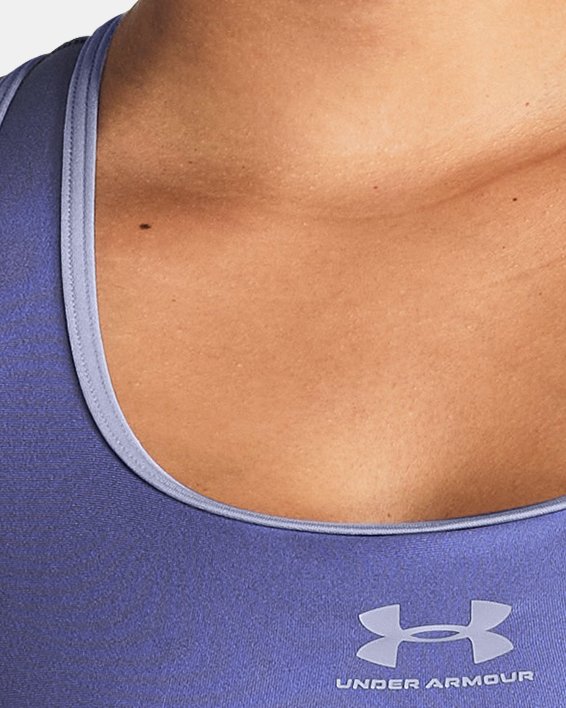 Women's HeatGear® Mid Padless Sports Bra, Purple, pdpMainDesktop image number 3