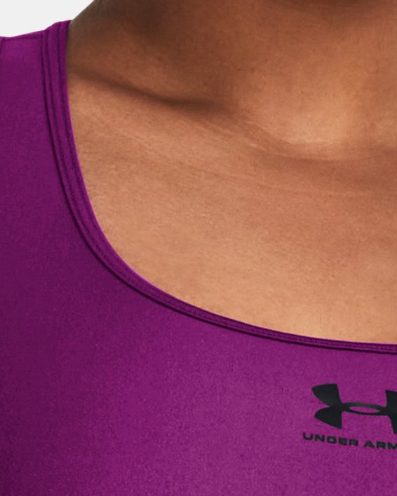 Women's HeatGear® Mid Padless Sports Bra in Purple image number 3
