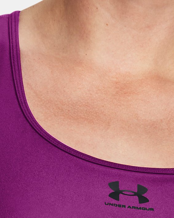 Women's HeatGear® Mid Padless Sports Bra in Purple image number 4