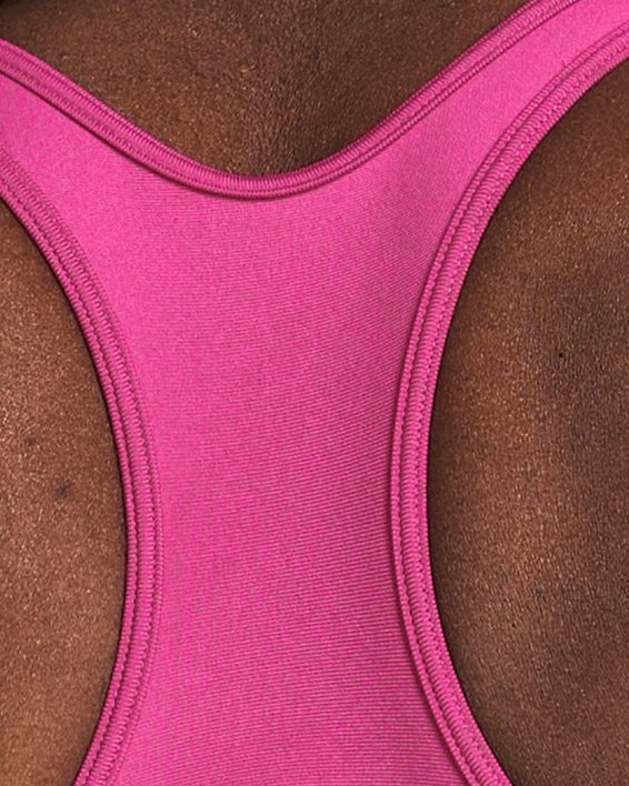 Women's HeatGear® Mid Padless Sports Bra, Pink, pdpMainDesktop image number 1