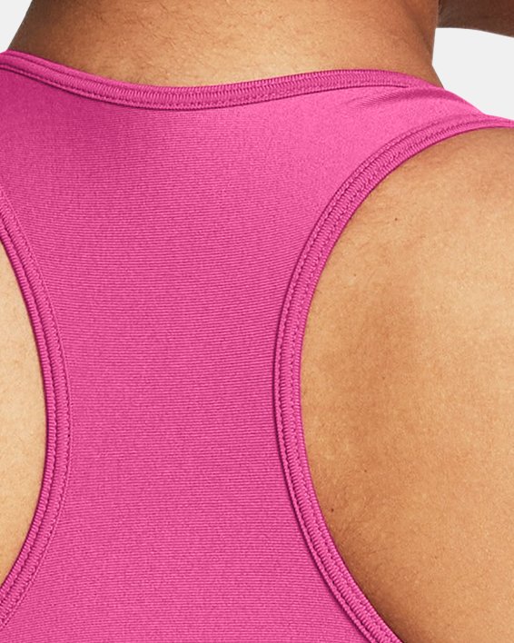 Women's HeatGear® Mid Padless Sports Bra, Pink, pdpMainDesktop image number 6
