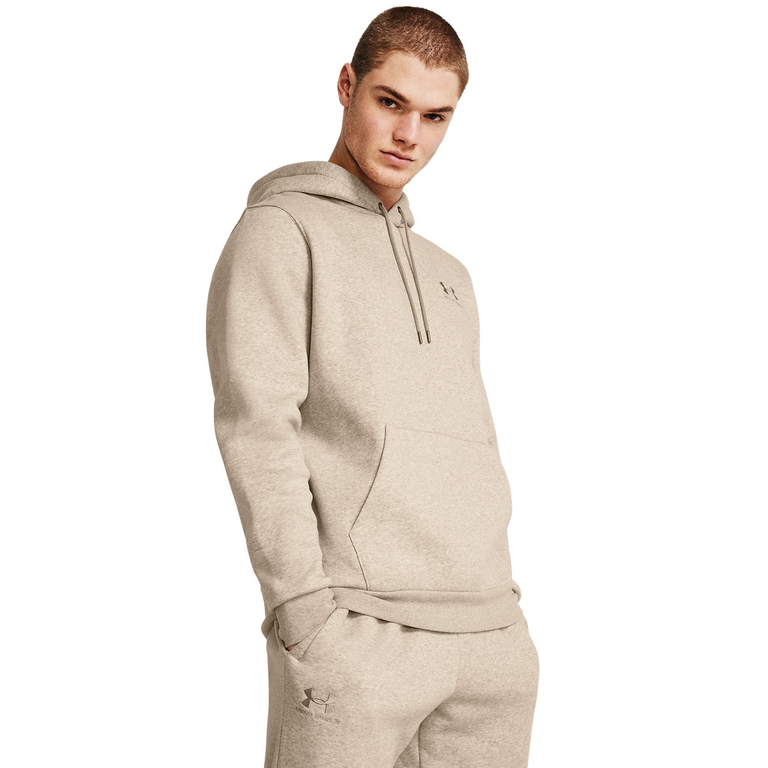 Men s UA Essential Fleece Hoodie Icon Hoodies Under Armour UK