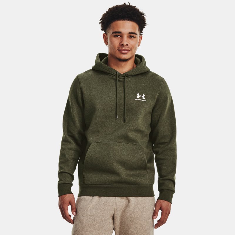 Image of Under Armour Men's Under Armour Icon Fleece Hoodie Marine OD Green / White L