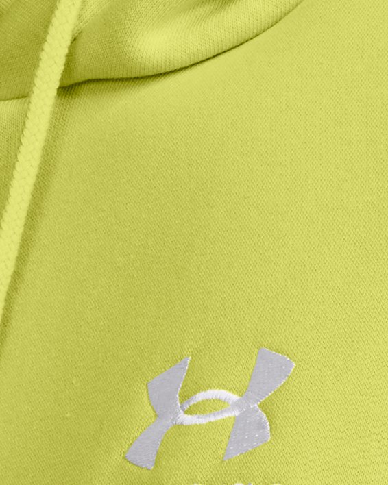 Men's UA Icon Fleece Hoodie, Yellow, pdpMainDesktop image number 3