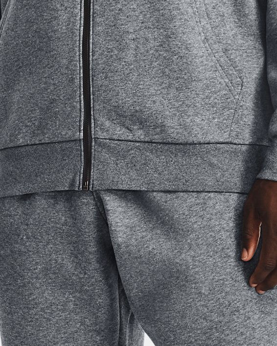 Herren UA Essential Fleece-Hoodie mit durchgehendem Zip, Gray, pdpMainDesktop image number 2