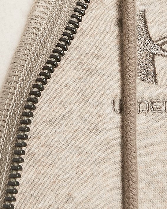 Felpa con cappuccio UA Essential Fleece Full Zip da uomo, Brown, pdpMainDesktop image number 2