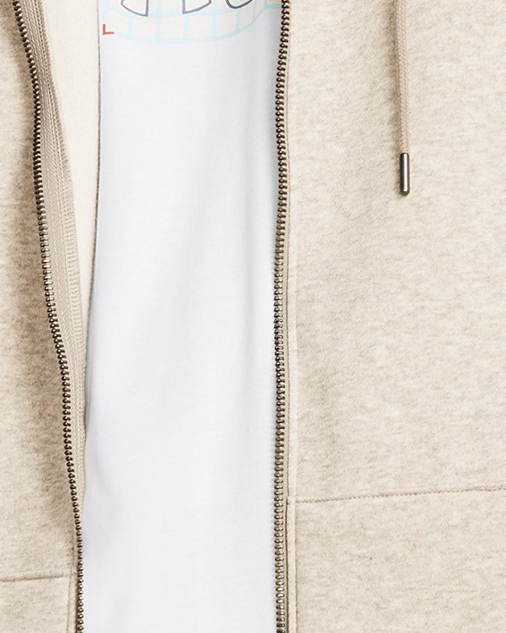 Sweat à capuche entièrement zippé UA Essential Fleece pour homme, Brown, pdpMainDesktop image number 0