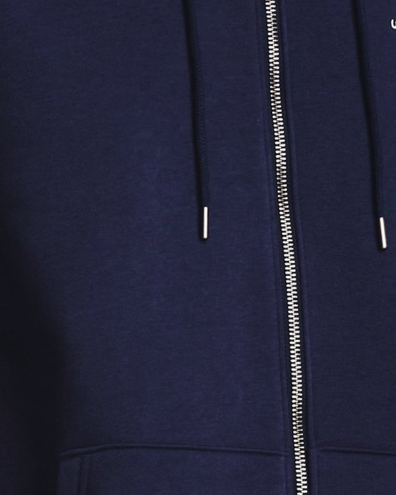 Sweat à capuche entièrement zippé UA Essential Fleece pour homme, Blue, pdpMainDesktop image number 0