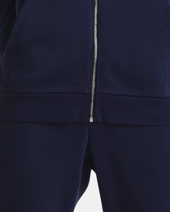 Sweat à capuche entièrement zippé UA Essential Fleece pour homme, Blue, pdpMainDesktop image number 2