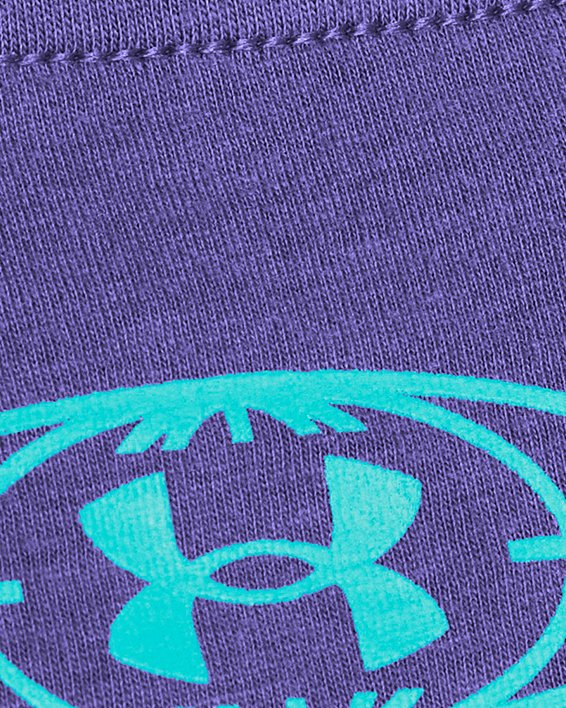 男士UA Tri-Globe短袖T恤 in Purple image number 3