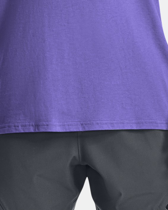 男士UA Tri-Globe短袖T恤 in Purple image number 2