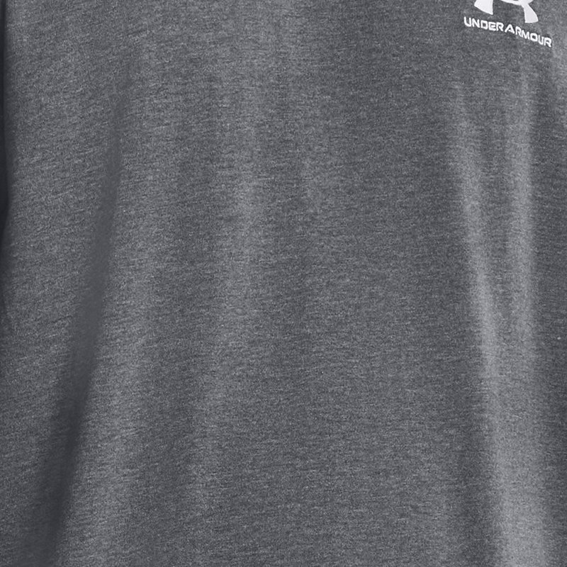 Camiseta de manga corta Under Armour Logo Embroidered Heavyweight para hombre Pitch Gris Medium Heather / Blanco / Blanco M