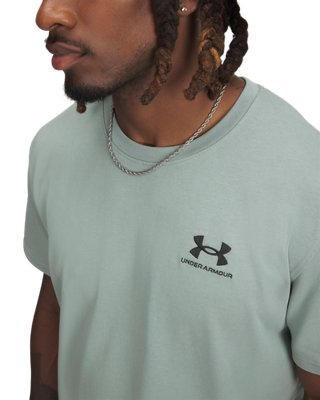 Men's UA Logo Embroidered Heavyweight Short Sleeve image number 2