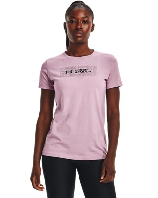 여성 UA 리피트 워드마크 웨이브 반팔 image number 0