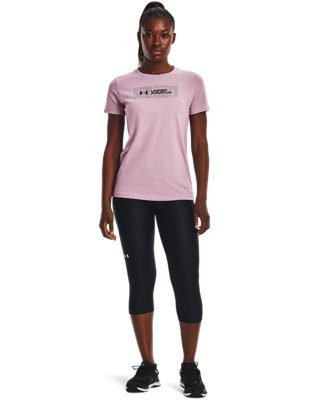 여성 UA 리피트 워드마크 웨이브 반팔 image number 2