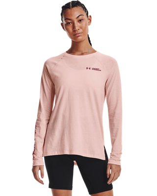 여성 UA 스크립트 워드마크 긴팔