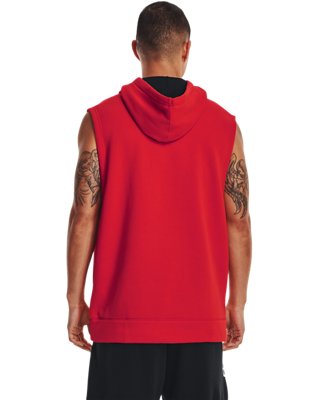 Sudadera con capucha Curry de tejido Fleece sin mangas para hombre, Red, pdpMainDesktop image number 1