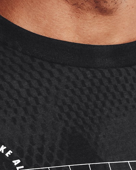 Men's UA Football All Over Print Metal Logo Short Sleeve in Black image number 5
