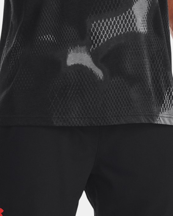 Kids' UA Performance Cotton Collegiate Short Sleeve in Black image number 3