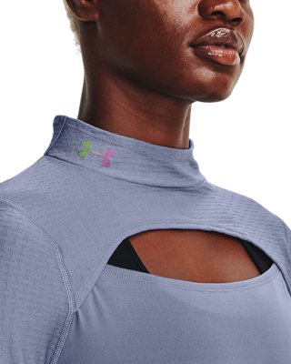 Playera Manga Larga UA RUSH&trade; Mock para Mujer, Purple, pdpMainDesktop image number 3