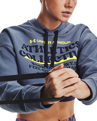 Sudadera corta con capucha UA para mujer, Purple, pdpMainDesktop image number 5