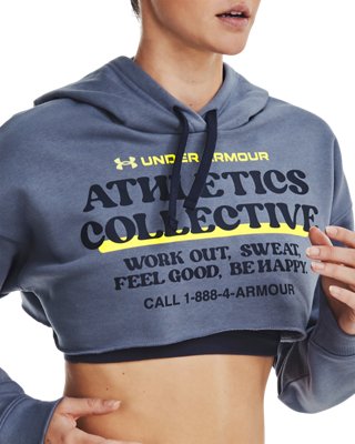 Sudadera corta con capucha UA para mujer, Purple, pdpMainDesktop image number 6