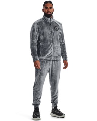 grey velvet tracksuit mens