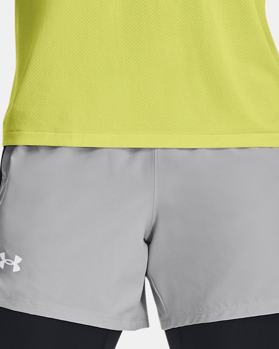 Men's UA Seamless Stride Short Sleeve, Yellow, pdpMainDesktop image number 2