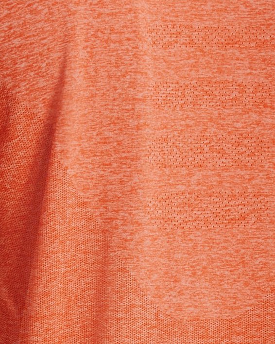 男士UA Seamless Stride短袖T恤 in Orange image number 1