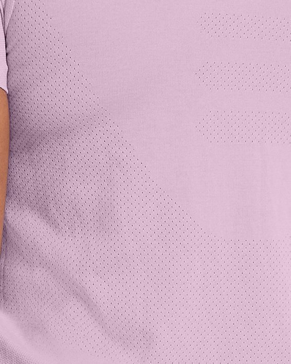 Women's UA Seamless Stride Short Sleeve in Purple image number 1