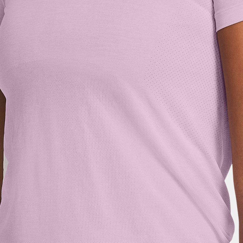 T-shirt à manches courtes Under Armour Seamless Stride pour femme Mauve Ace / Mauve Ace / réfléchissant XL