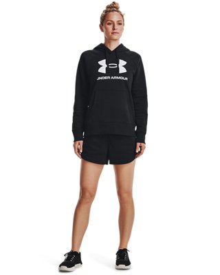 Shorts UA Rival Fleece para mujer, Black, pdpMainDesktop image number 2