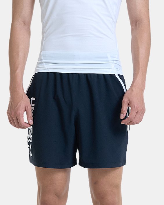 Men's UA Qualifier 5" Wordmark Shorts in Black image number 3