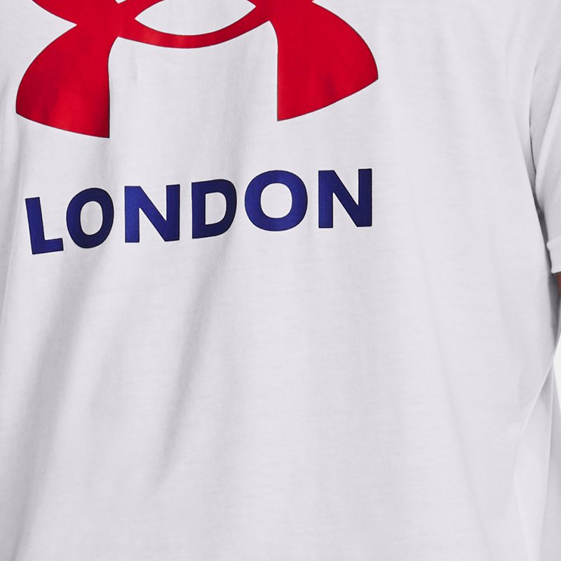 Tee-shirt Under Armour London City pour homme Blanc / Rouge / Royal XXL