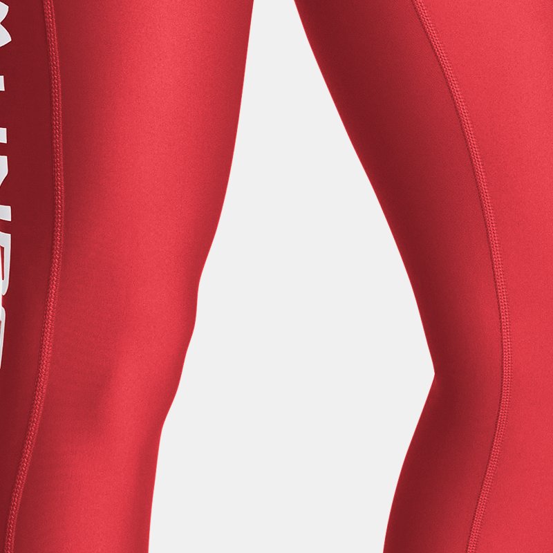 Under Armour Leggings HeatGear® Full-Length da donna Rosso Solstice / Bianco M